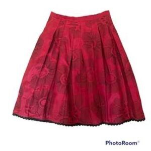 Embroidered Silk Midi Skirt